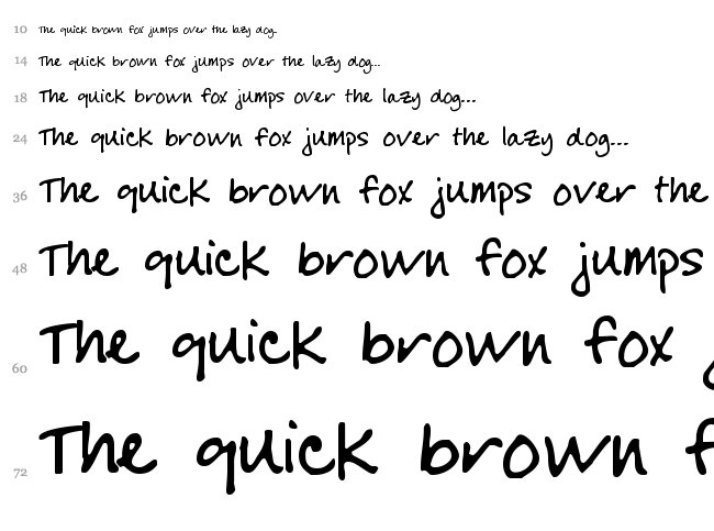 Cheryl Hand font waterfall